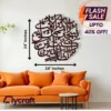 La Ilaha Illa Anta Subhanaka Inni Kuntu Minaz Zalimin wall art, 24x24 inch wooden Islamic artwork with laser-cut Arabic calligraphy and easy double tape installation